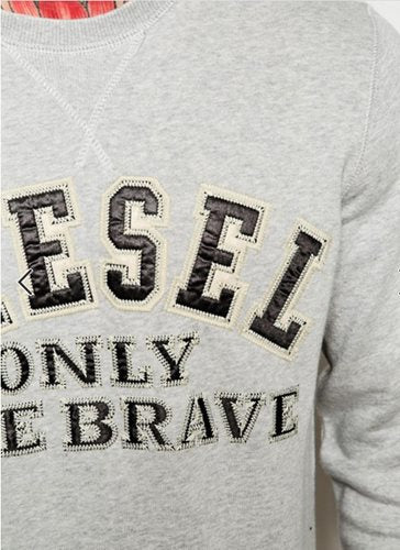 Diesel Sweathirt S-JOE ONLY THE BRAVE דיזל סווטשרט לגבר בצבע אפור